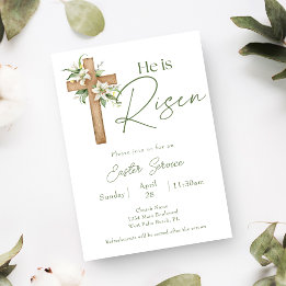 Invitation Il est ressuscité Église de la Croix florale Servi