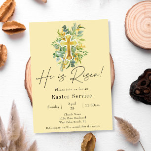 Invitation Il est Ressuscité Service de Pâques de l'Église El
