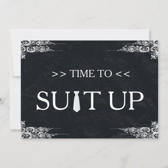 Invitation Il est temps d'adapter Black Chalk Board Swirl (Devant)