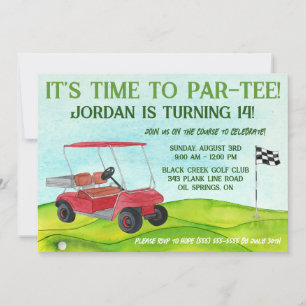 Invitation Il est temps de jouer ! Golf à thème fête d'annive