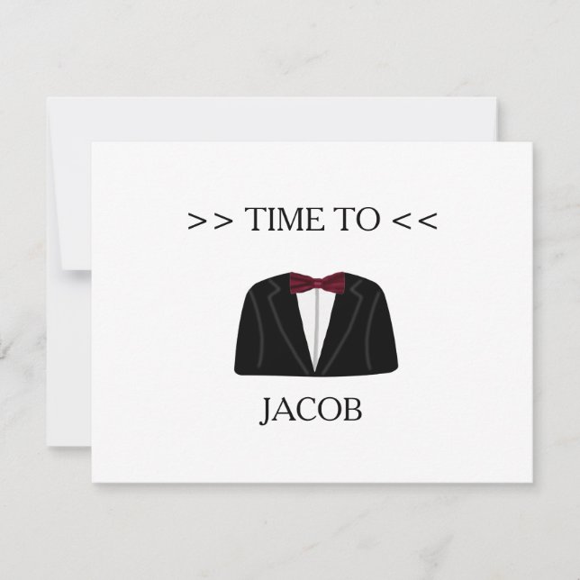 Invitation Il est temps de s'adapter à Groomsman (Devant)