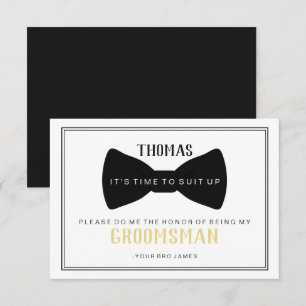 Invitation Il est temps de s'adapter à Groomsman Card - Black