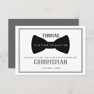 Invitation Il est temps de s'adapter Groomsman - Black Cravat