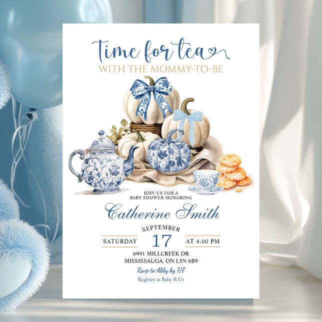 Invitation Il est temps pour le Tea Party Chinoiserie Baby sh (Créateur téléchargé)