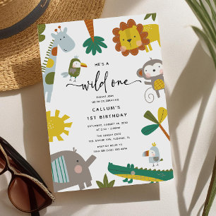 Invitation Il est un sauvageon ! Fête d'animaux de la jungle