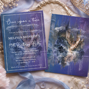 Invitation Il était une fois Anniversaire Château Princesse