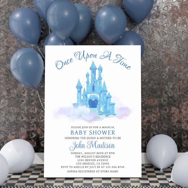 Invitation Il Était Une Fois Fairytale Baby Boy Shower Castle (Créateur téléchargé)