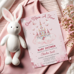 Invitation Il Était Une Fois Fairytale Baby Girl Douche Châte