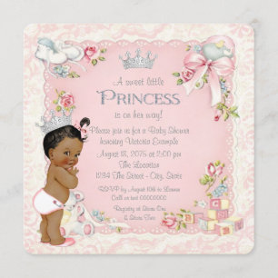 Invitation Il était une fois Fête de bébé de princesse ethniq