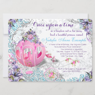 Invitation Il était une fois la princesse conte de fées Anniv