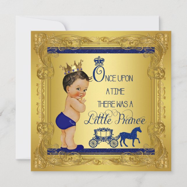 Invitation Il était une fois Prince Ethnic Baby Boy Douche (Devant)