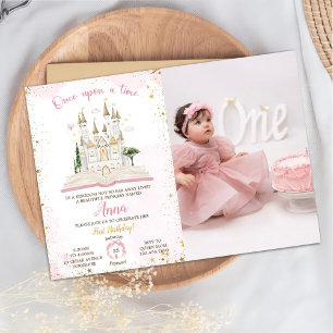 Invitation Il était une fois Princesse 1ère Fête Photo Invita