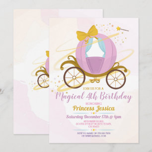 Invitation Il était une fois Princesse Anniversaire Transport
