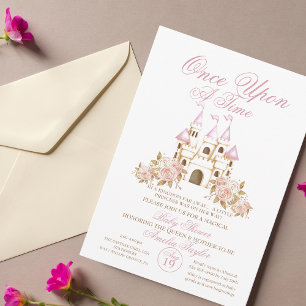 Invitation Il était une fois Princesse Baby Girl Douche