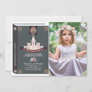 Invitation Il Était Une Fois Storybook Blk Photo Anniversaire