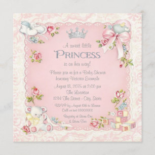 Invitation Il était une fois un Baby shower princesse