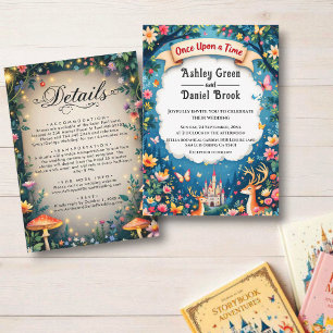 Invitation Il Était Une Fois Woodland Castle Fairytale Mariag