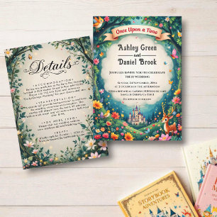 Invitation Il Était Une Fois Woodland Castle Fairytale Mariag