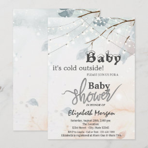 Invitation Il fait froid à l'extérieur du Baby shower de bran