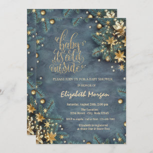 Invitation Il fait froid dehors Baby shower de branches de pi