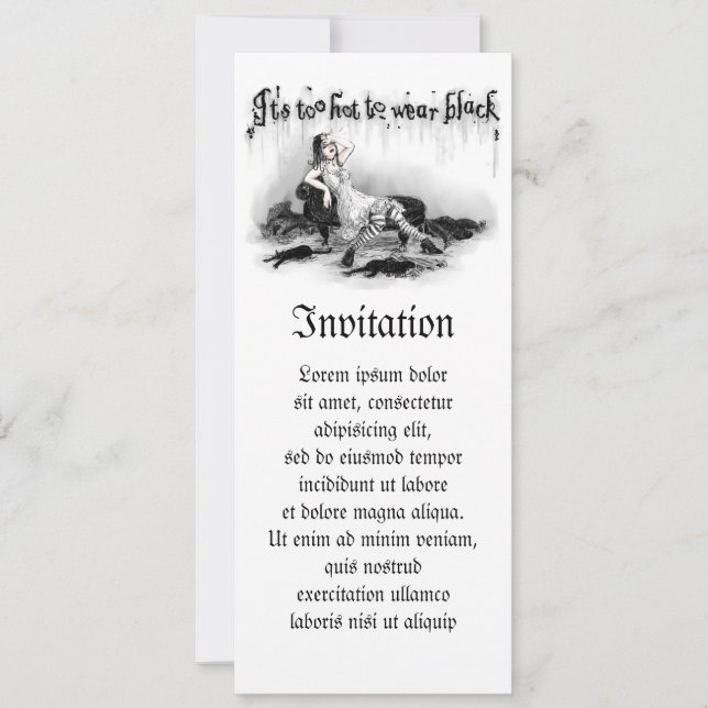 Invitation Il fait trop chaud pour porter du noir (Devant)