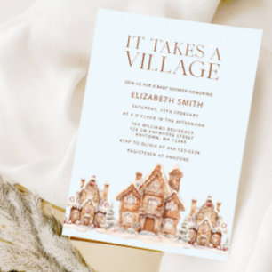 Invitation Il faut un Baby shower Village Vacances