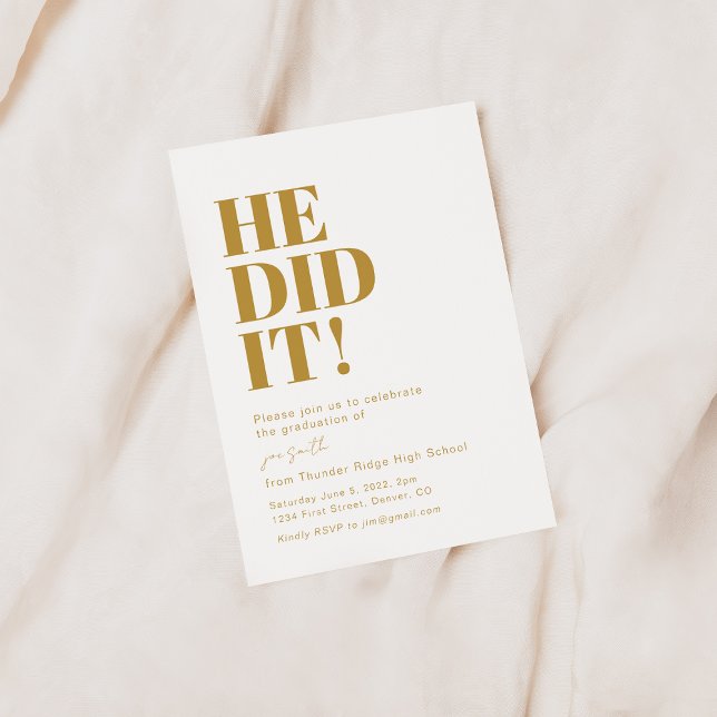 Invitation Il L'A Fait ! Modèle de l'invitation de la fête de (Créateur téléchargé)