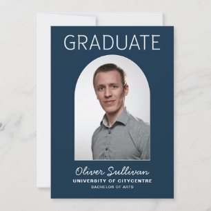 Invitation Il L'A Fait Photo Graduation Marine