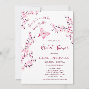 Invitation Il lui donne des papillons Sakura Bridal Shower
