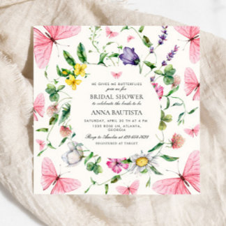 Invitation Il Me Donne De La Fête des mariées De Papillons
