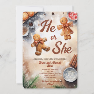 Invitation Il ou Elle Biscuits au Gingembre Noël Révélation d