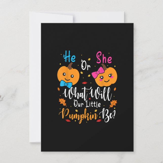 Invitation Il ou elle ce que notre petite citrouille sera pou (Devant)