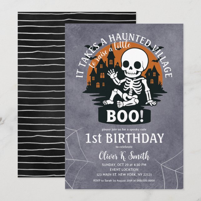 Invitation Il prend Haunted Village Halloween 1er Anniversair (Devant / Derrière)