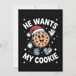 Invitation Il Veut Mon Chapeau De Noël Santa Cookie Dessert