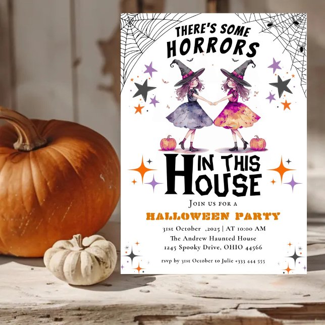 Invitation il y a des horreurs dans cette maison Halloween (Créateur téléchargé)