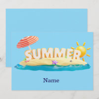 Île de plage estivale 3D Tendance Vacances tropica
