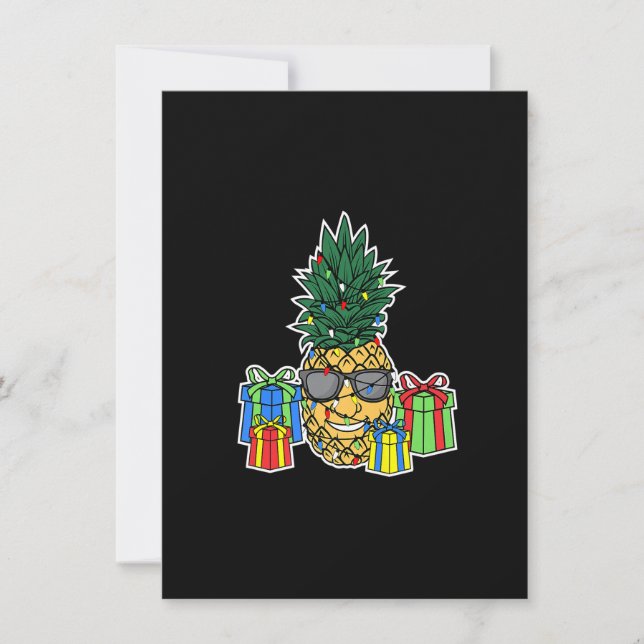 Invitation Illuminations de Noël à l'ananas, Femmes Hommes Ha (Devant)