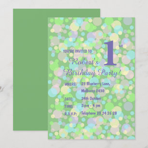 Invitation illusima Arc en ciel Pastel Doys Garçons Vert Anni