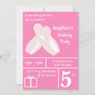 Invitation illusima Ballerina Chaussures rose foncé Anniversa