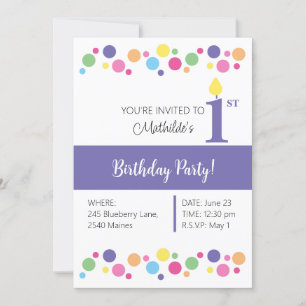 Invitation illusima Cercles arc-en-ciel, Purple 1er anniversa
