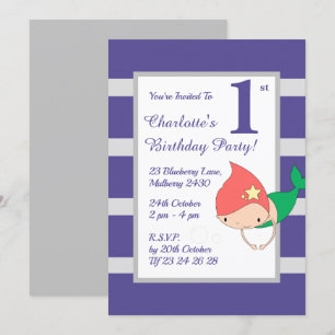 Invitation illusima Mermaid Purple Girls Birthday Party