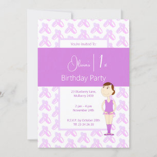 Invitation illusima Purple Ballerina Chaussures 1er anniversa