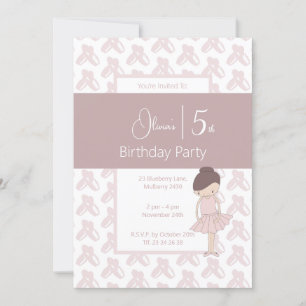 Invitation illusima rose Ballerina Chaussures Motif 5e annive