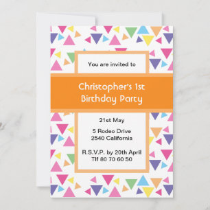 Invitation illusima Triangles Arc-en-ciel 1er anniversaire