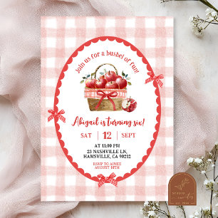 Invitation Illustration à la main irrégulière Apple Girl Birt