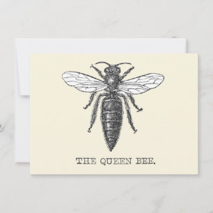 Invitation Illustration Antique d'Insecte de Bourdon Reine Ab