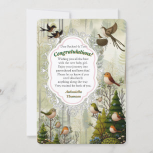 Invitation Illustration artistique d'oiseaux simplistes de st