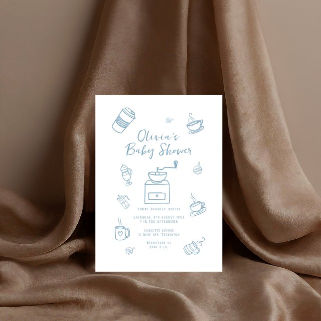 Invitation illustration baby shower Tea Doodle (Créateur téléchargé)