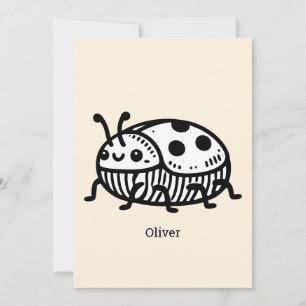 Invitation Illustration Charmante du coléoptère tiré à la mai