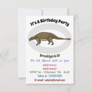 Invitation Illustration d'Ankylosaurus